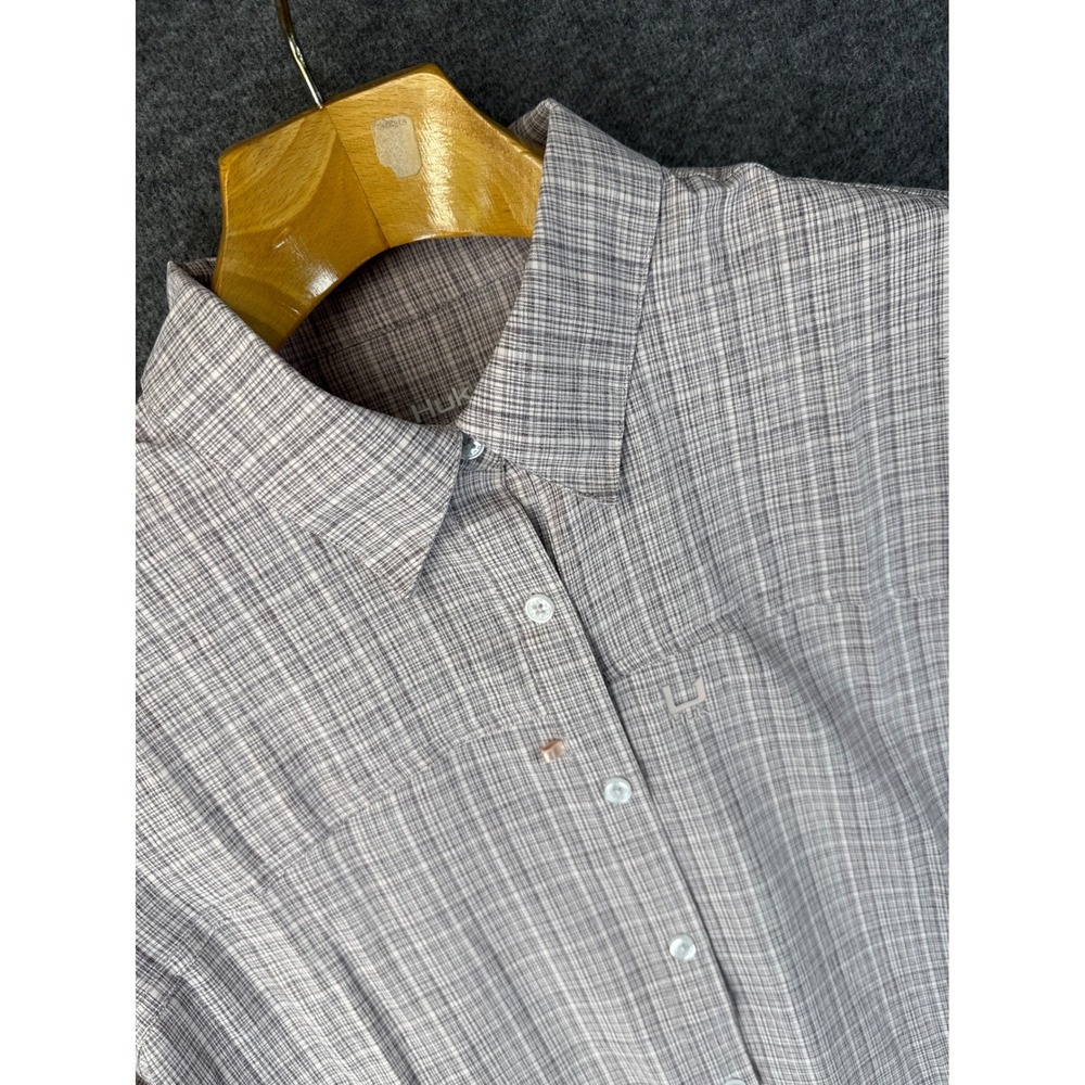 Huk Tide Point Cross Dye Long Sleeve Fishing Shirt Roll Tab Button Down Women XL